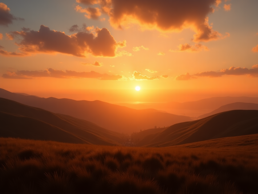 Sunset Over the Hills